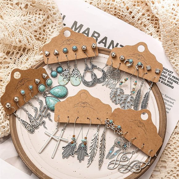 ❤️ New 45 Pairs Fashion Hollow Drop Dangle Earrings Set for Women Girls Bohemian - Picture 4 of 5